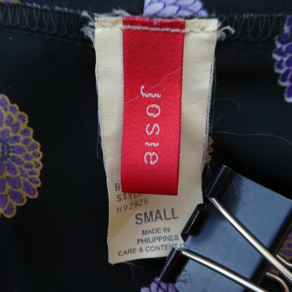 Vintage Natori Josie Satin Kimono Robe Dark Floral Moody Contrasting Piping S - Picture 5 of 6